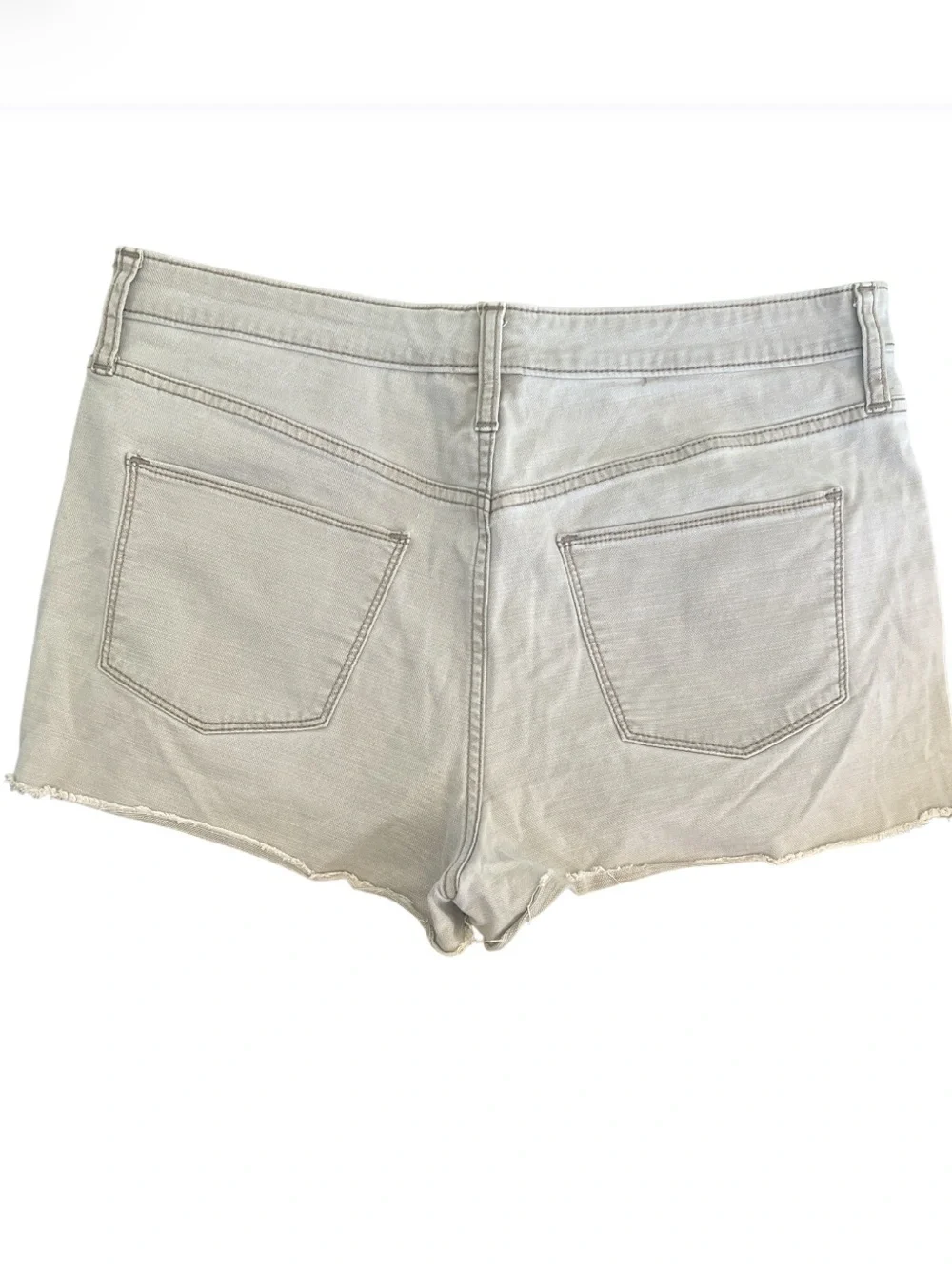 Frayed Hem Women's Denim Shorts - Light Tan